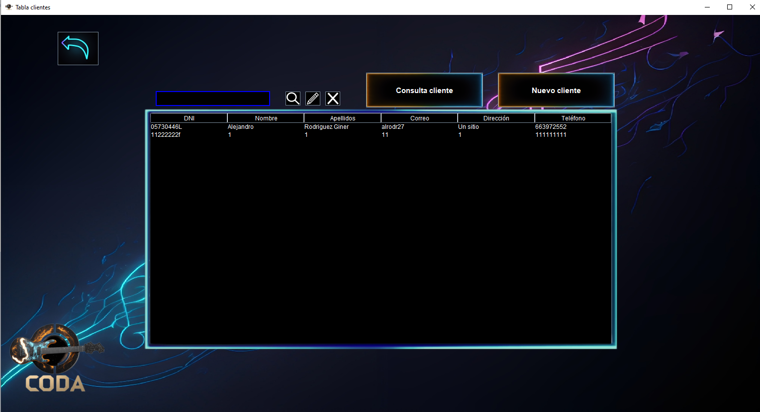 Client screen